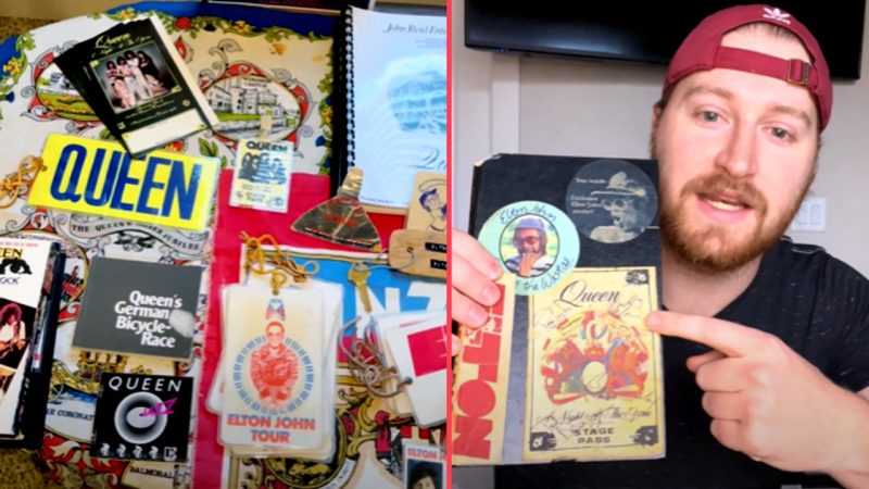 Man inherits large collection of legendary Elton John & Queen memorabilia from his late grandpa